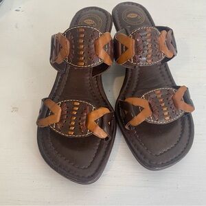 Nurture Leather Wedge Heel Sandals in size 7M Brown